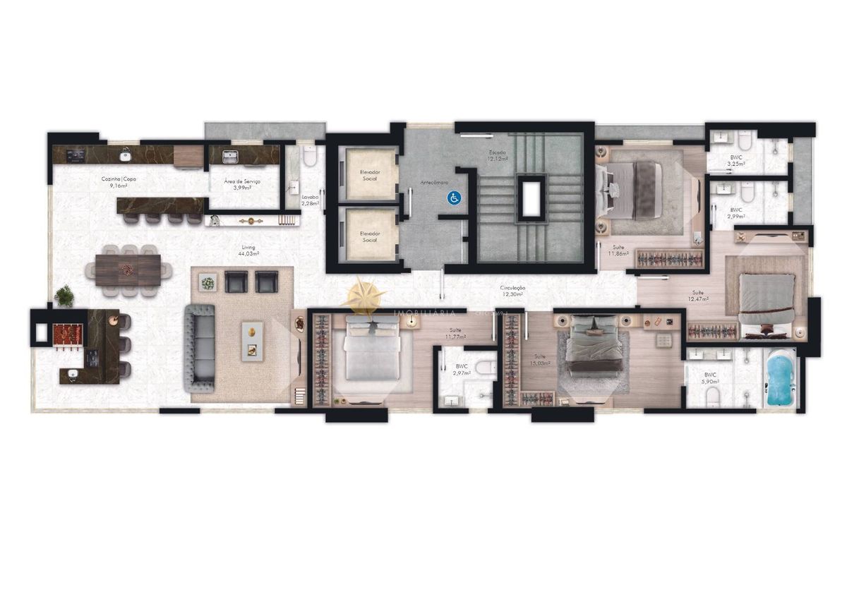 Palazzo Royale Apartamento Quadra Mar 4 Suítes Meia Praia Itapema SC — foto 18