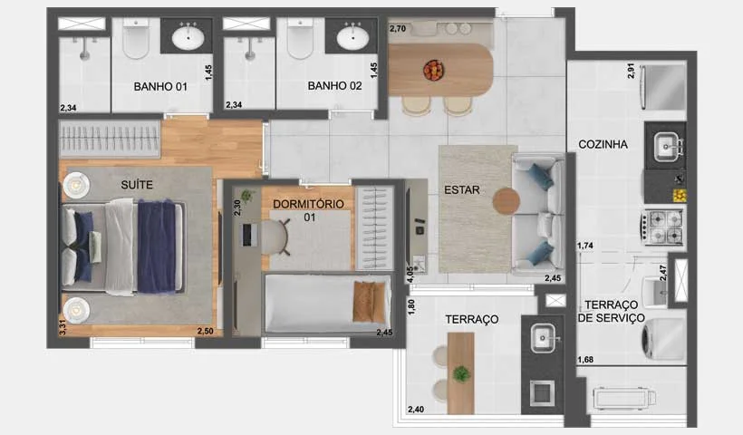 Apartamento na Saúde - 56m²