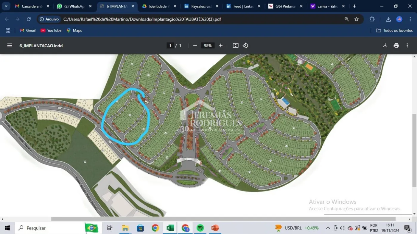 Terreno com 305 m² - Condomínio Cyrela Landscape - Taubaté/SP.