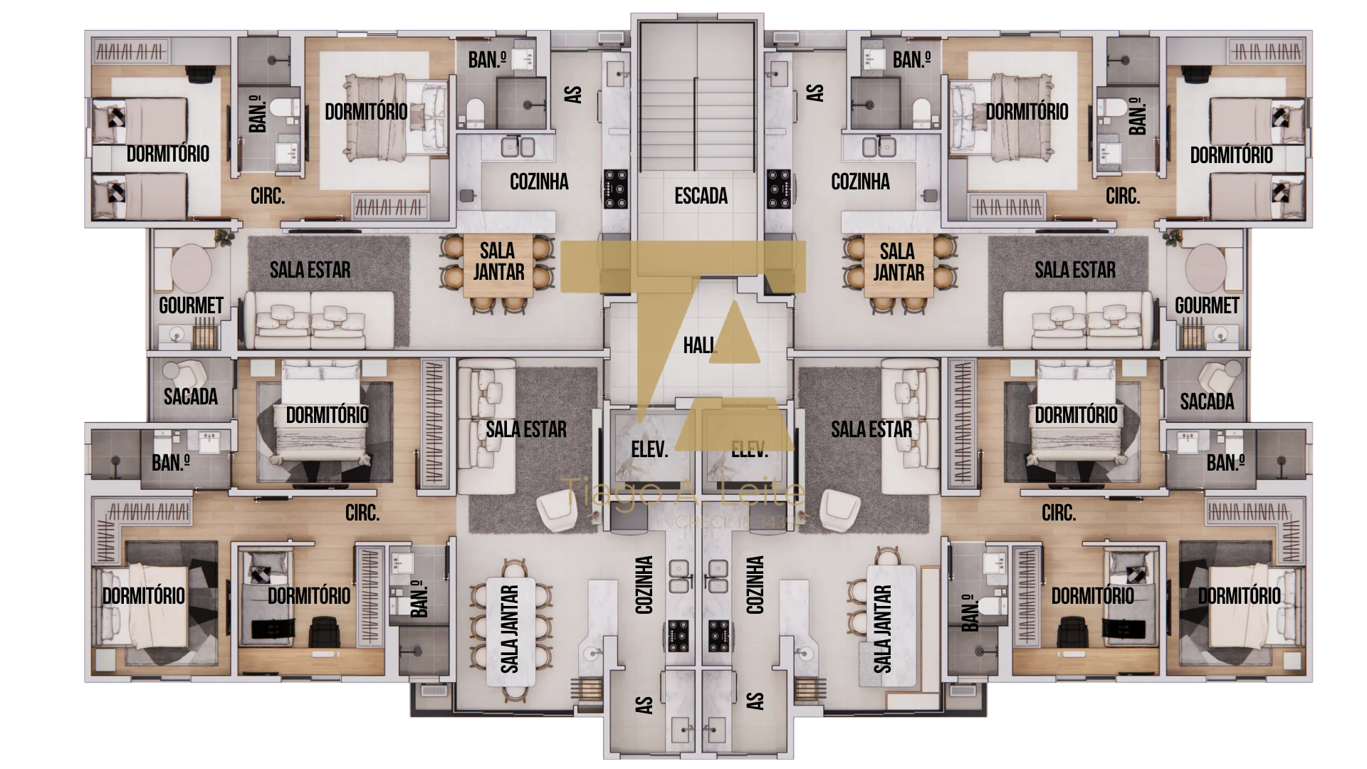 Apartamento 2 Quartos no Triviatto Residence Campo Alegre Pindamonhangaba (68,50 m²)