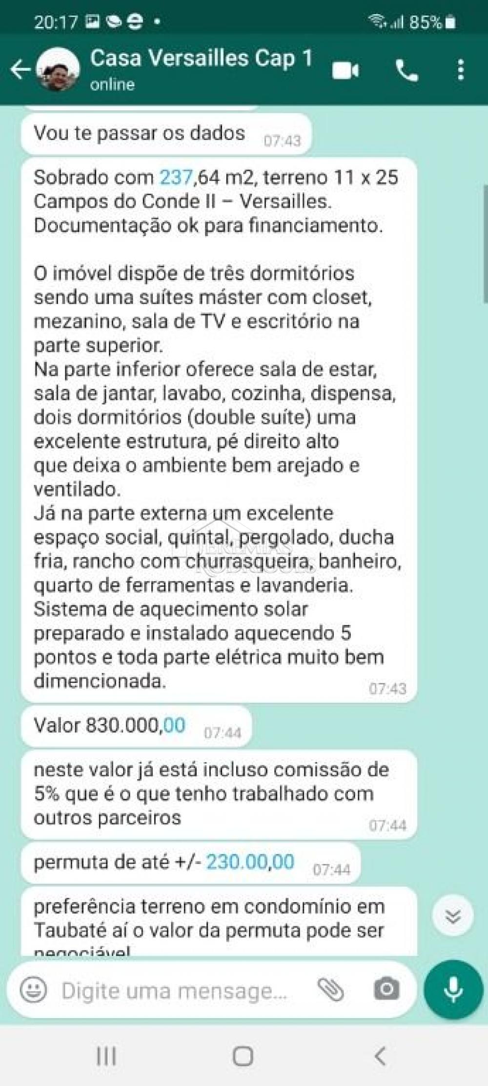 Casa com 3 quartos, 238 m² - Campos do Conde II Versailles - Tremembé/SP