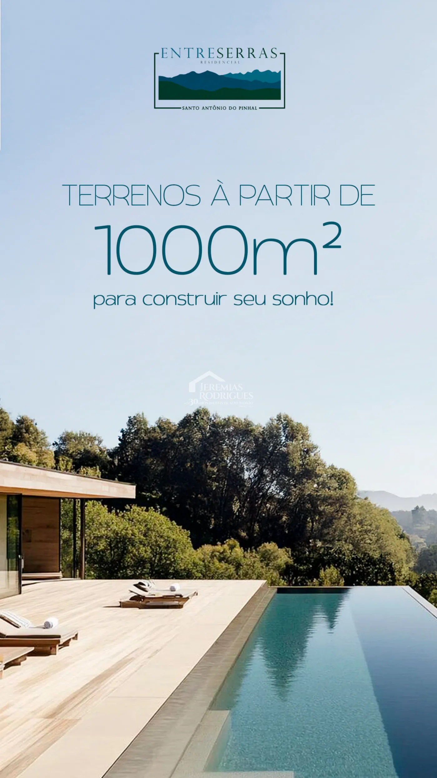 Terrenos à venda, a partir de 1.000 m² no Condomínio EntreSerras em Santo Antônio do Pinhal/SP.