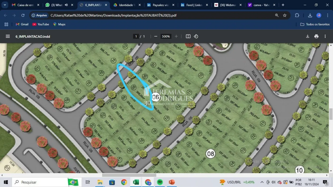 Terreno com 305 m² - Condomínio Cyrela Landscape - Taubaté/SP.