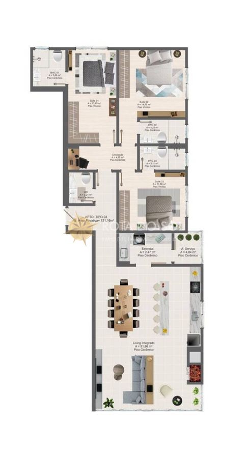 Atlan Tower Apartamentos 3 Suítes e 2 Vagas Centro Itapema SC