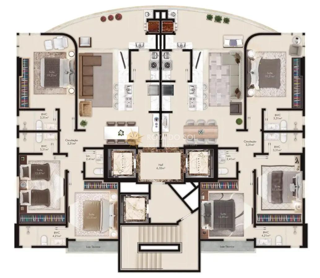 Pleniluni Apartamento 3 Suítes Frente à Avenida Meia Praia Itapema SC