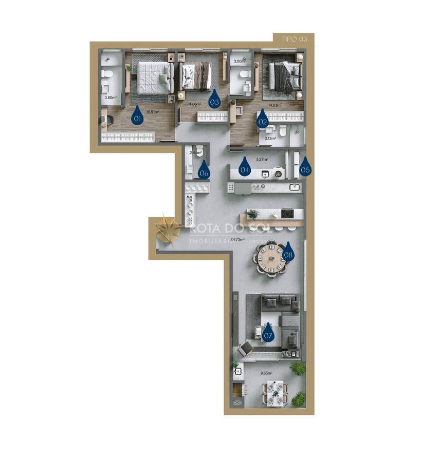 Amrita Apartamento Vista Mar 3 Suítes Perequê Porto Belo SC — foto 36