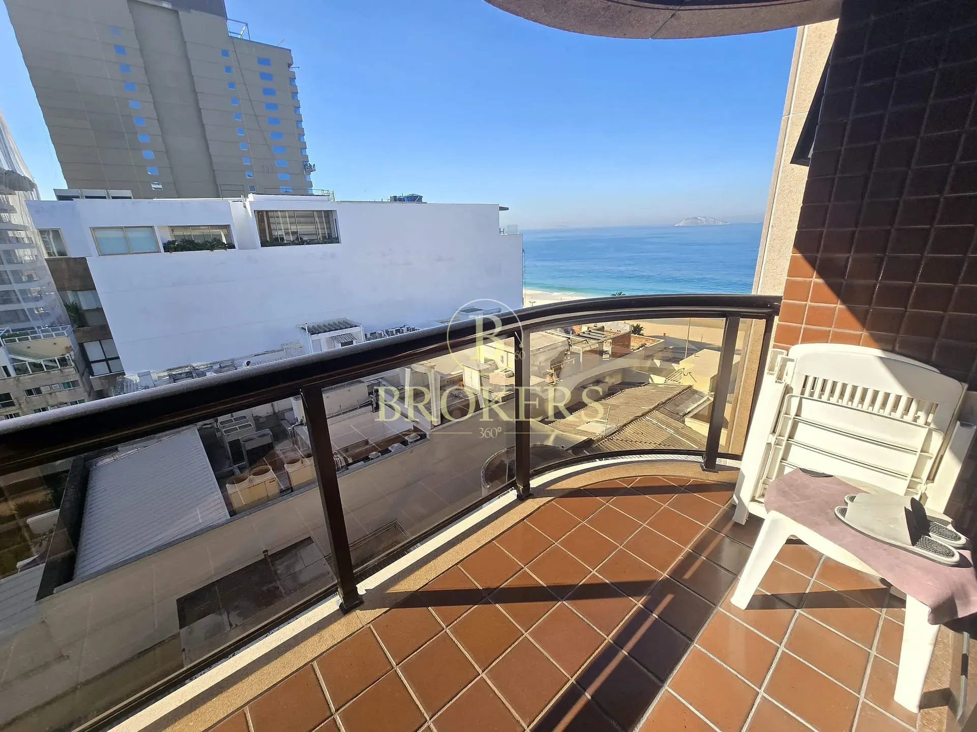 Flat à venda, Av Vieira Souto - Ipanema, Varanda vista mar, sala, 2 quartos sendo 1 suíte, 1 banhei — foto 6