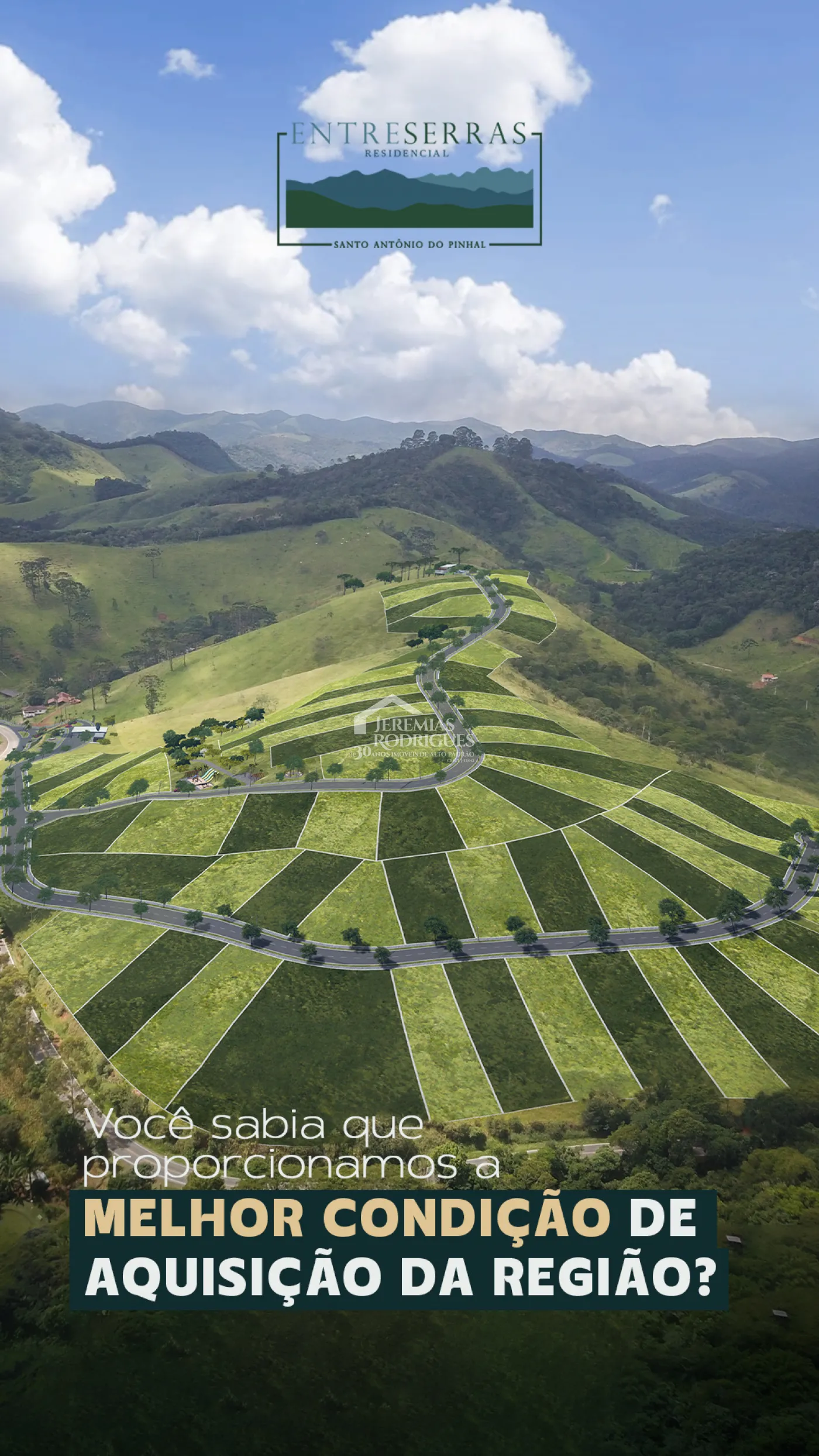 Terrenos à venda, a partir de 1.000 m² no Condomínio EntreSerras em Santo Antônio do Pinhal/SP.