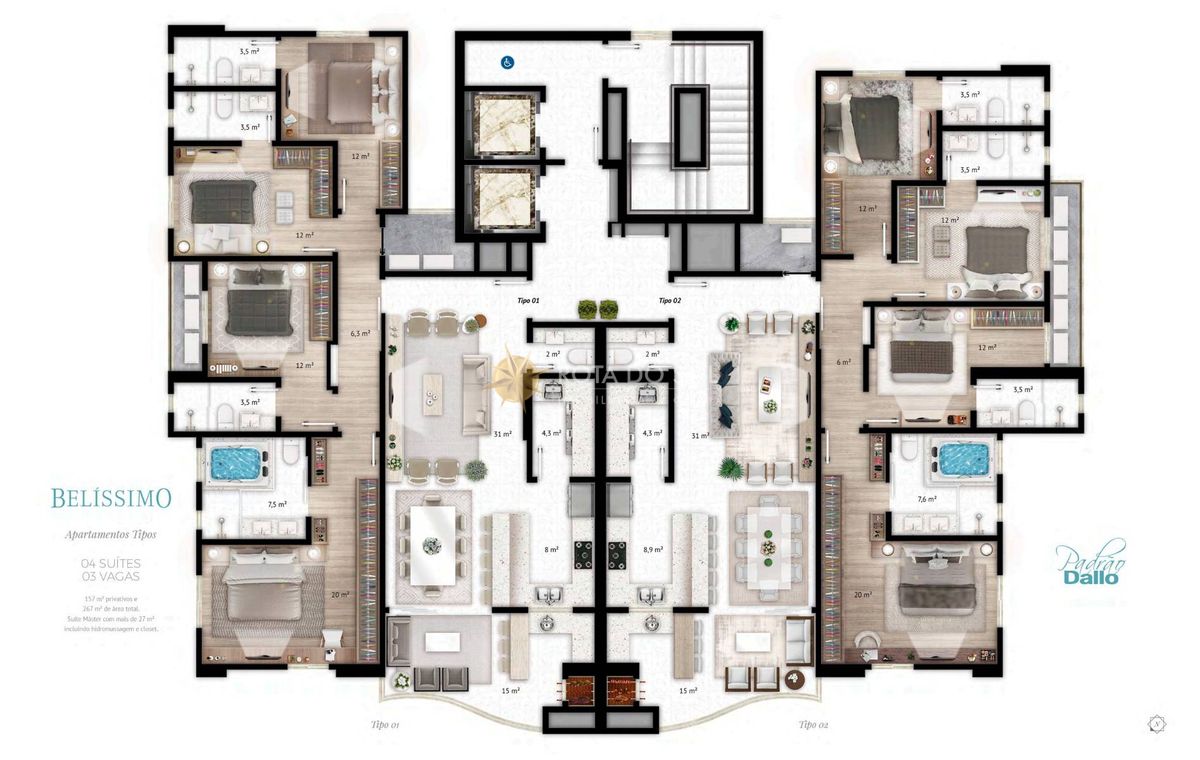Belíssimo Apartamento 4 Suítes Quadra Mar Meia Praia Itapema SC