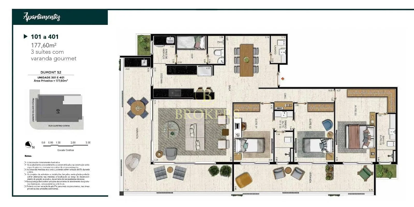 Apartamento todo circundado de varanda à venda,  Dumont Gávea, a partir de:  R$ 3.400.000,  1 apart
