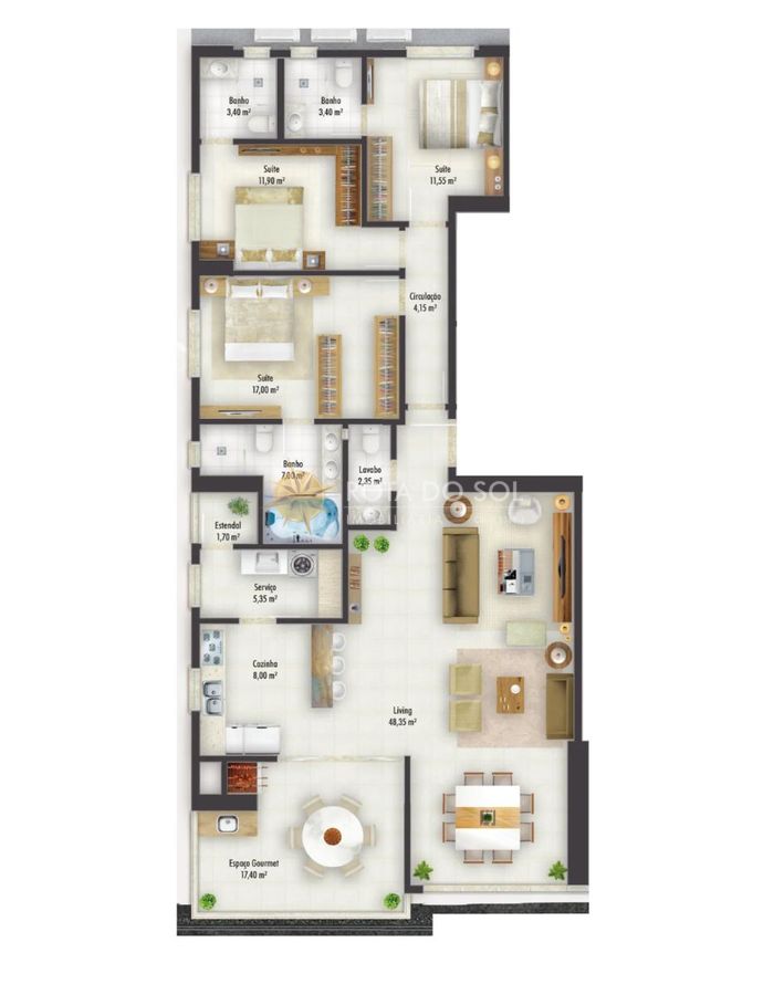 El Elyon Apartamento Vista Mar 3 Suítes Meia Praia Itapema SC