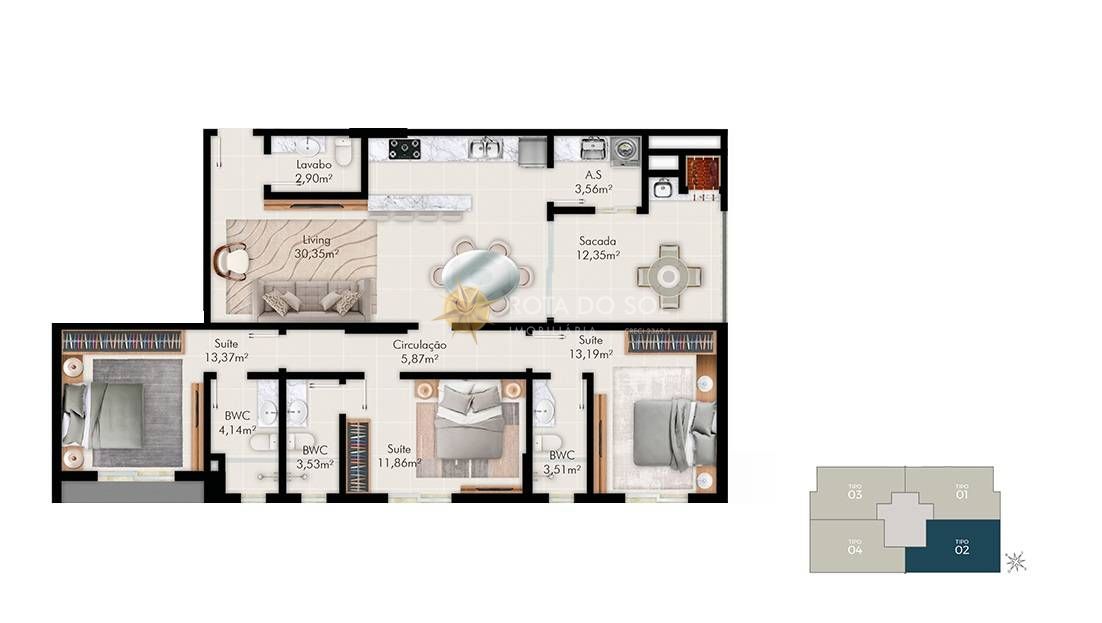 Queen Tower apartamento com 3 suítes e 2 vagas na Meia Praia — foto 16