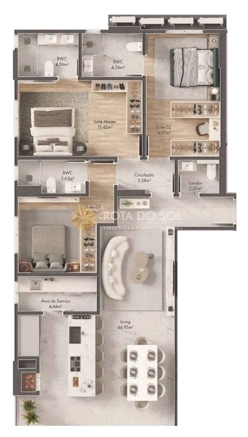 Duomo di Trento Apartamento 3 Suítes Perequê Porto Belo SC — foto 10