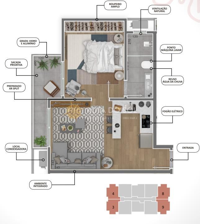 Solarium Apartamento com 1 Suíte na Cidade Universitária Pedra Branca Palhoça SC — foto 12