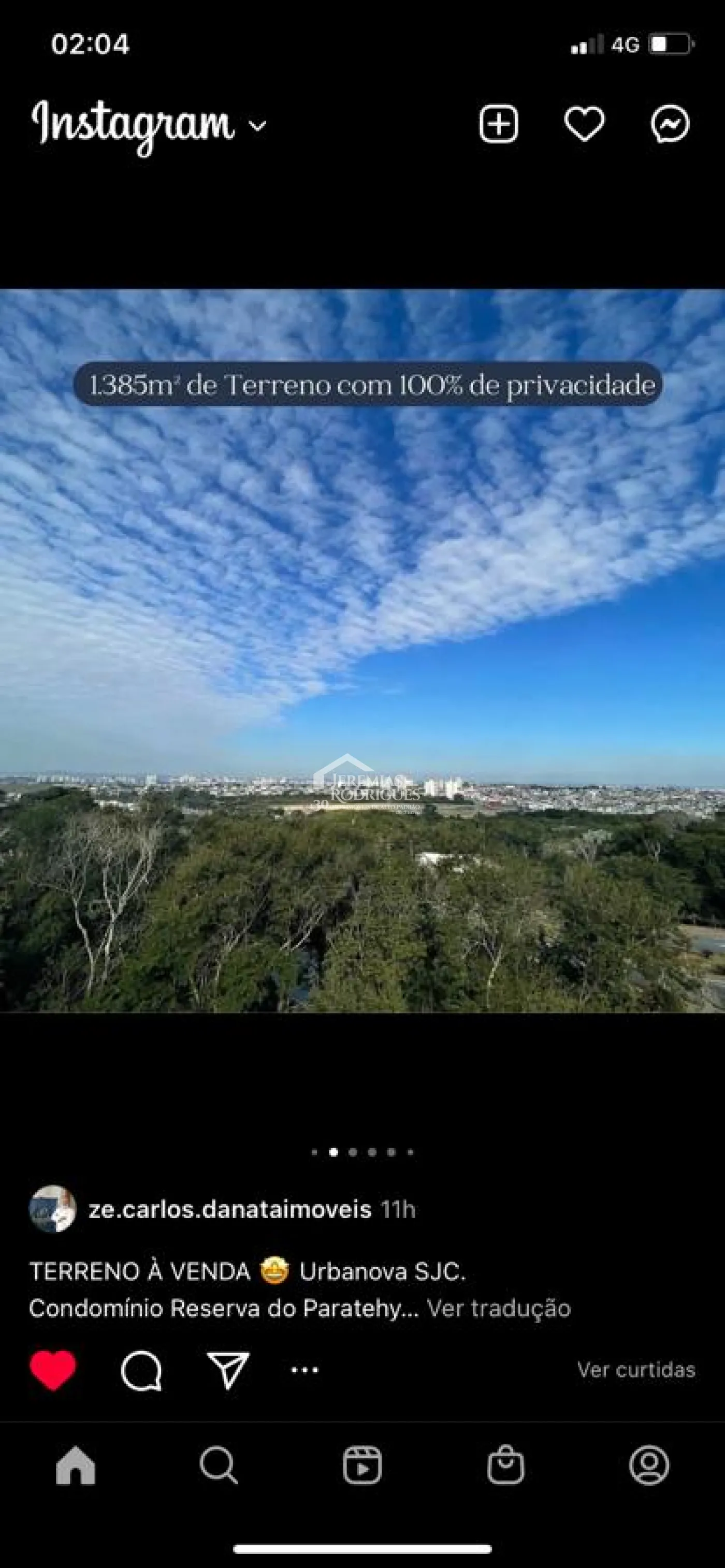 Terreno à venda com 1.385 m² no Condomínio Reserva do Paratehy em São José dos Campos/SP.