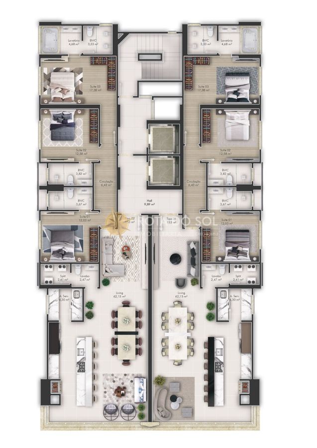 Le Paradis Apartamento 3 Suítes e 3 Vagas no Centro de Itapema SC