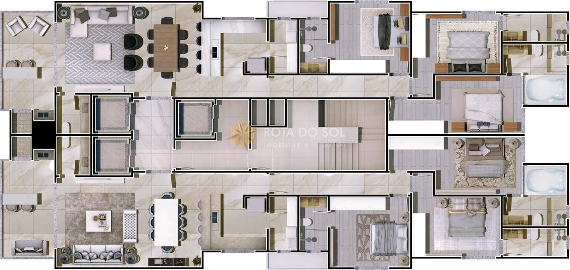 Grand Mirage Apartamento 3 Suítes Vista Mar no Centro de Itapema