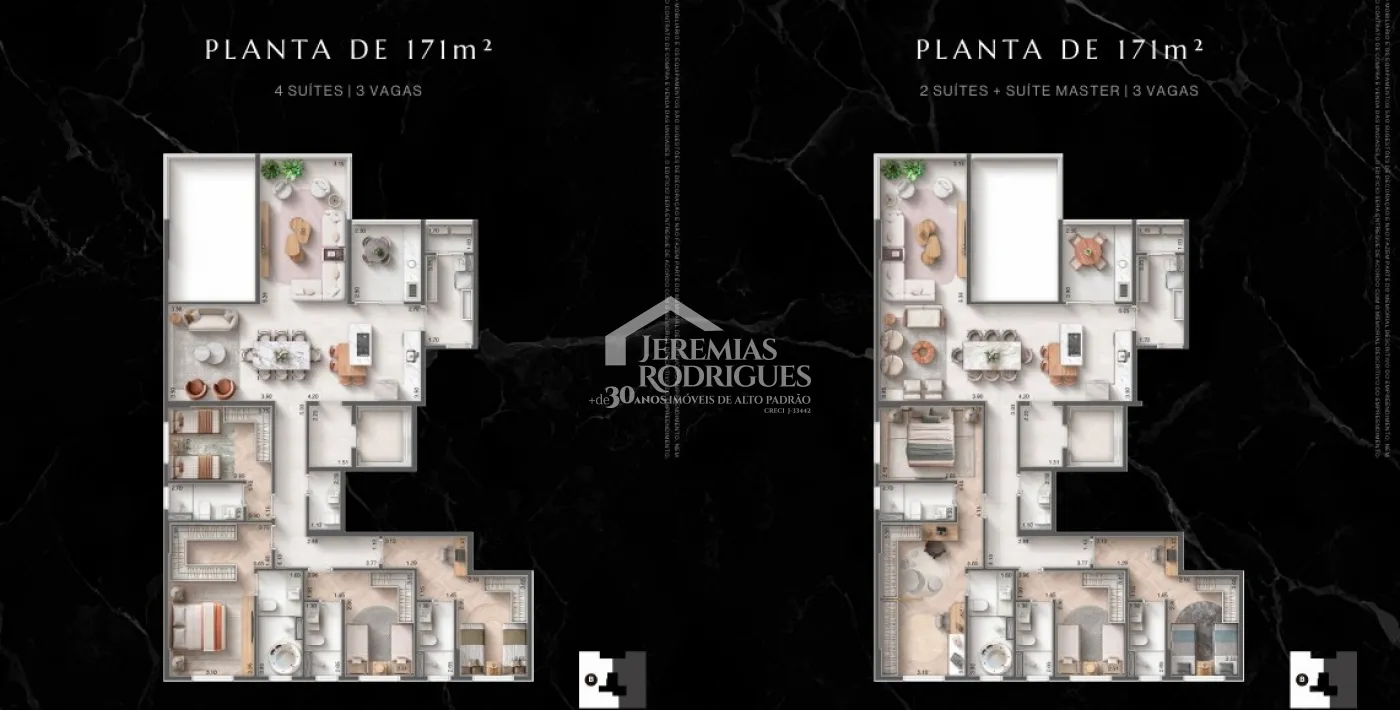 Apartamentos à venda com 3 e 4 suítes, 148 m² e 171 m² no Condomínio Grand Garden Residence em Taubaté/SP.