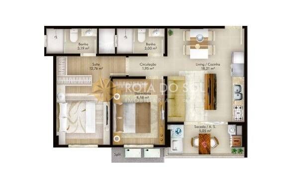 Apartamento com 2 quartos à Venda, Jardim Praia Mar - Itapema