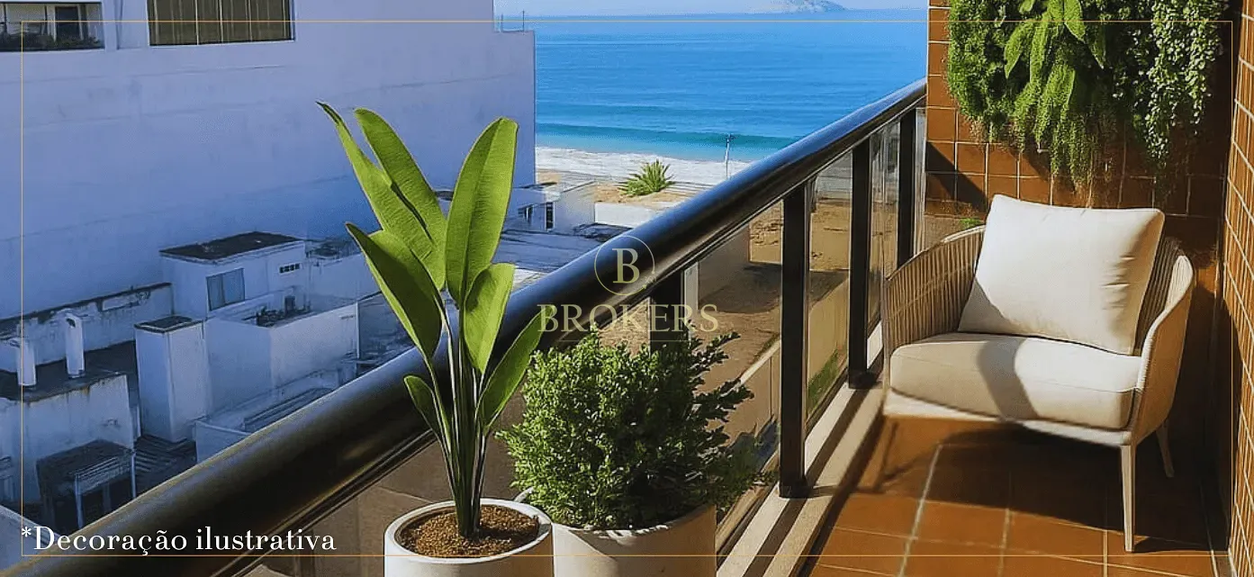 Flat à venda, Av Vieira Souto - Ipanema. Vista lateral mar, 2 quartos, sendo 1 suíte, 2 vagas na es — foto 5