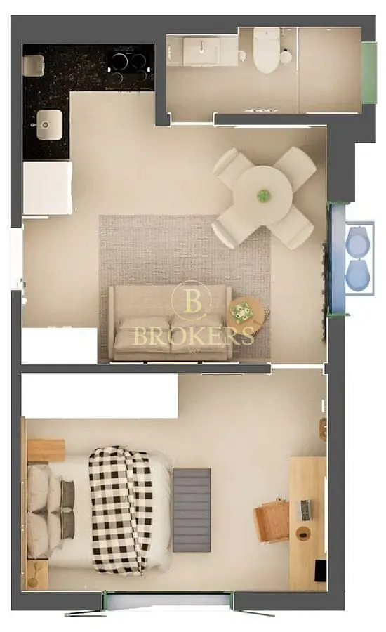 SALA QUARTO EM COPACABANA - BAIRRO PEIXOTO - PRONTO PARA ENTRAR E MORAR - 36 M² — foto 7