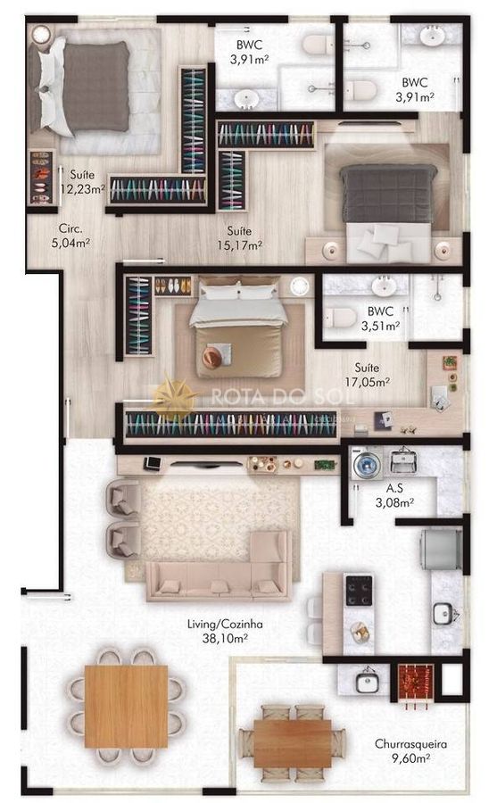 Píer Monte Carlo Apartamento Vista Mar 3 Suítes em Perequê Porto Belo Sc — foto 13