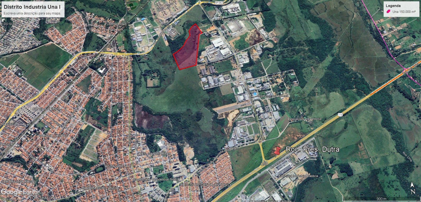 Área industrial à venda, 150.000 m² no bairro Distrito Industrial Una em Taubaté/SP