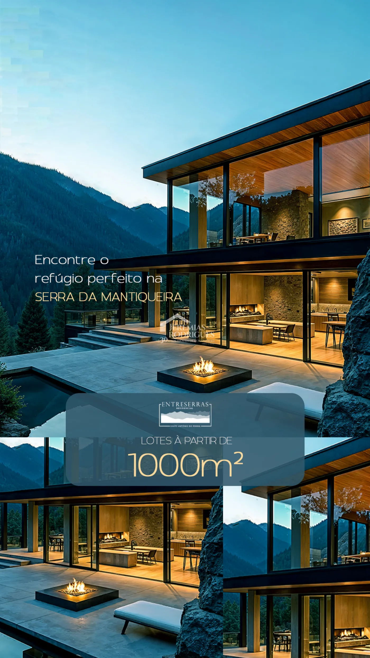 Terrenos à venda, a partir de 1.000 m² no Condomínio EntreSerras em Santo Antônio do Pinhal/SP.