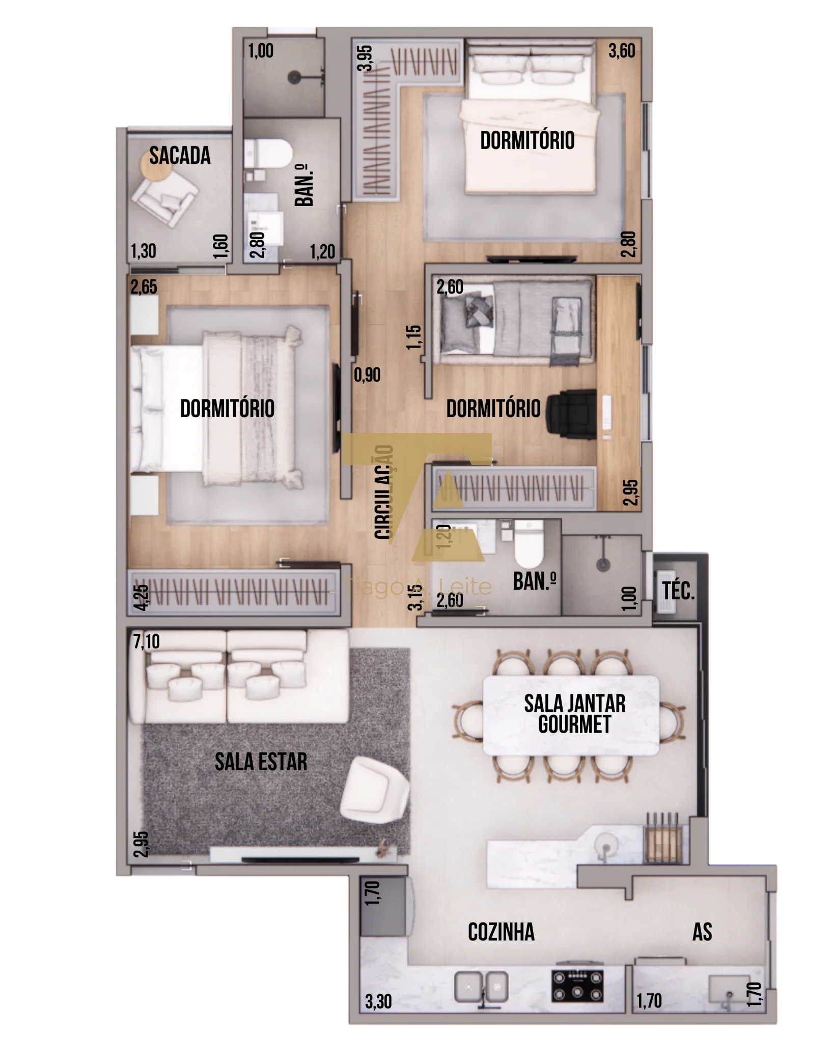 Apartamento à Venda em Pindamonhangaba - 3 Quartos - Jardim Campo Alegre - 80 m²