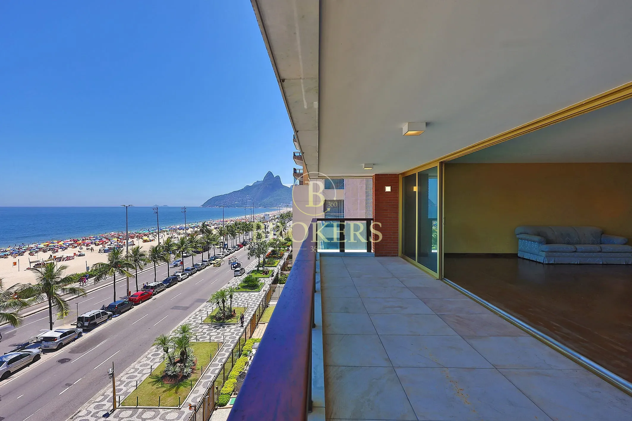 Apartamento à venda, Avenida Vieira Souto - Ipanema. Varanda com vista mar, varanda, salão, 3 quart — foto 2