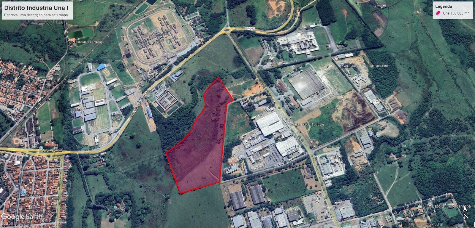 Área industrial à venda, 150.000 m² no bairro Distrito Industrial Una em Taubaté/SP