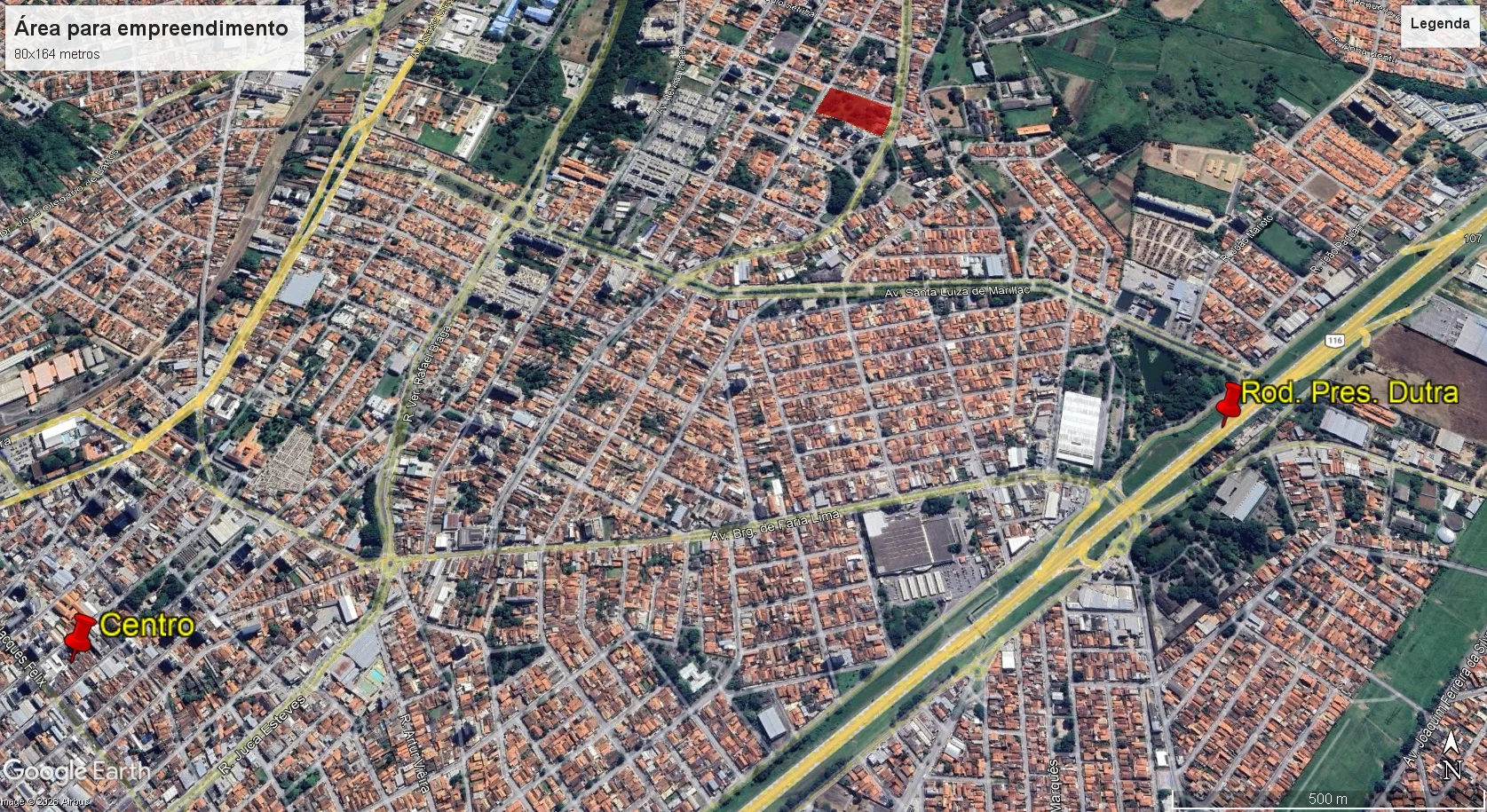 Área à venda com 13.173 m² no bairro Vila São José em Taubaté/SP.