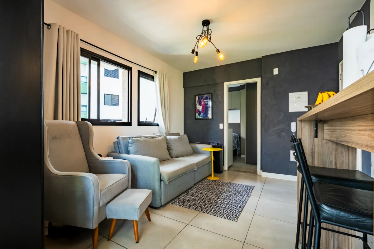 Studio mobiliado 43 m² | 700 m do metrô Praça da Árvore