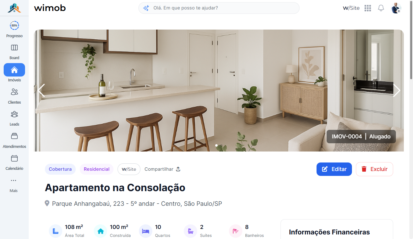 Ficha de detalhe do imóvel